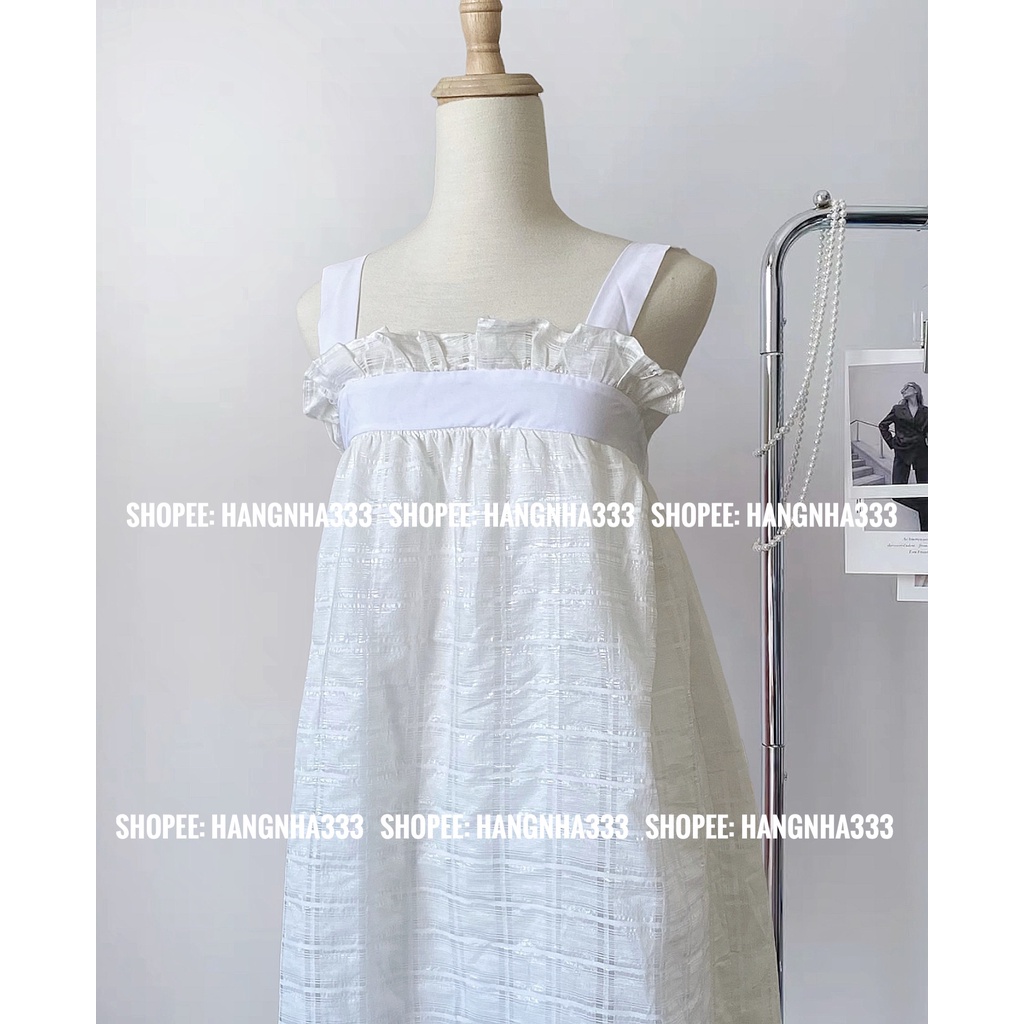 NEW | Đầm hai dây bản to chất tơ lụa form babydoll 2 LỚP siêu xinh Ulzzang
