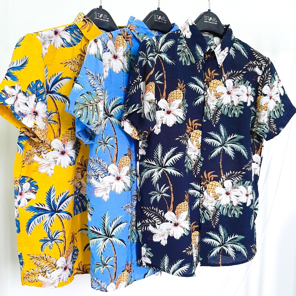 [Mã FAMAYMA2 giảm 10K đơn 50K] [Mẫu mới 2021] Áo sơ mi phong cách Hawaii áo hoa lá cây đi biển vải đũi loại đẹp | BigBuy360 - bigbuy360.vn