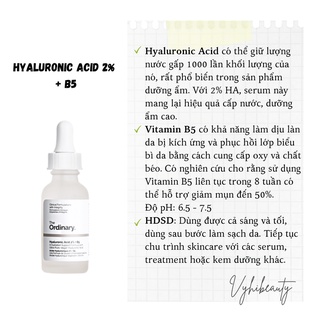 Serum The Ordinary Hyaluronic acid 2%+ B5