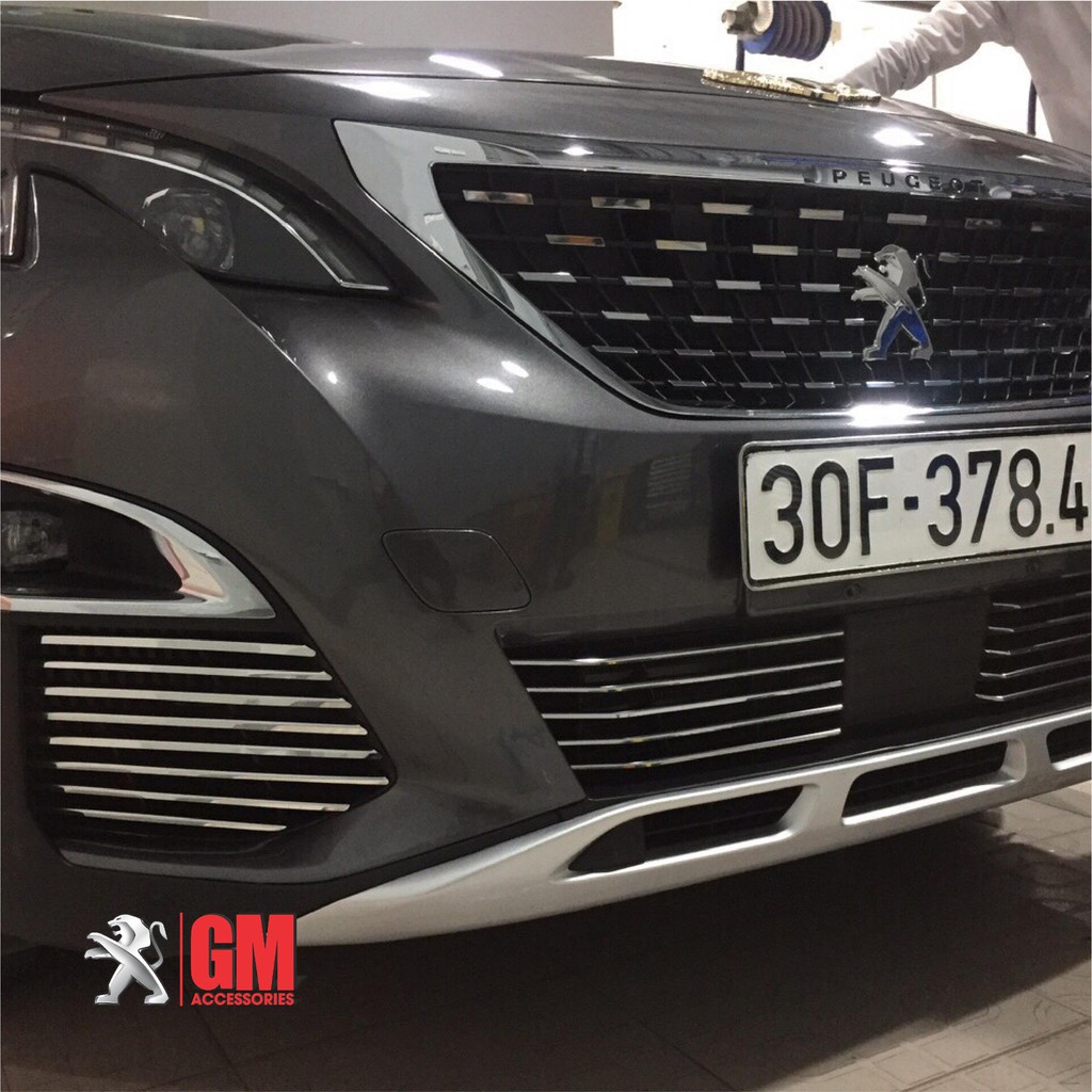 Nẹp cản Peugeot, Ốp Trang trí mặt trước Peugeot, Ốp thanh inox cản trước Peugeot, Nẹp ca lăng Peugeot