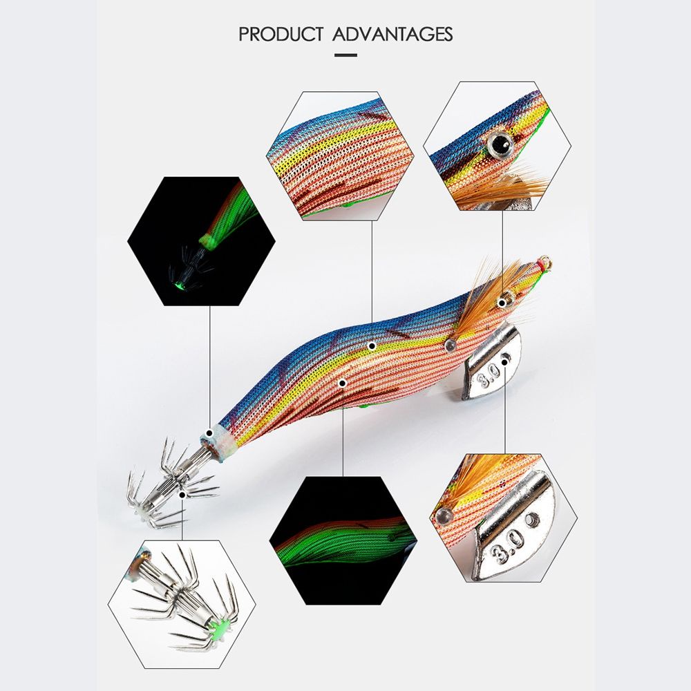 Mồi giả câu cá hình con mực 3.0g 92mm 15g Jigs 2021