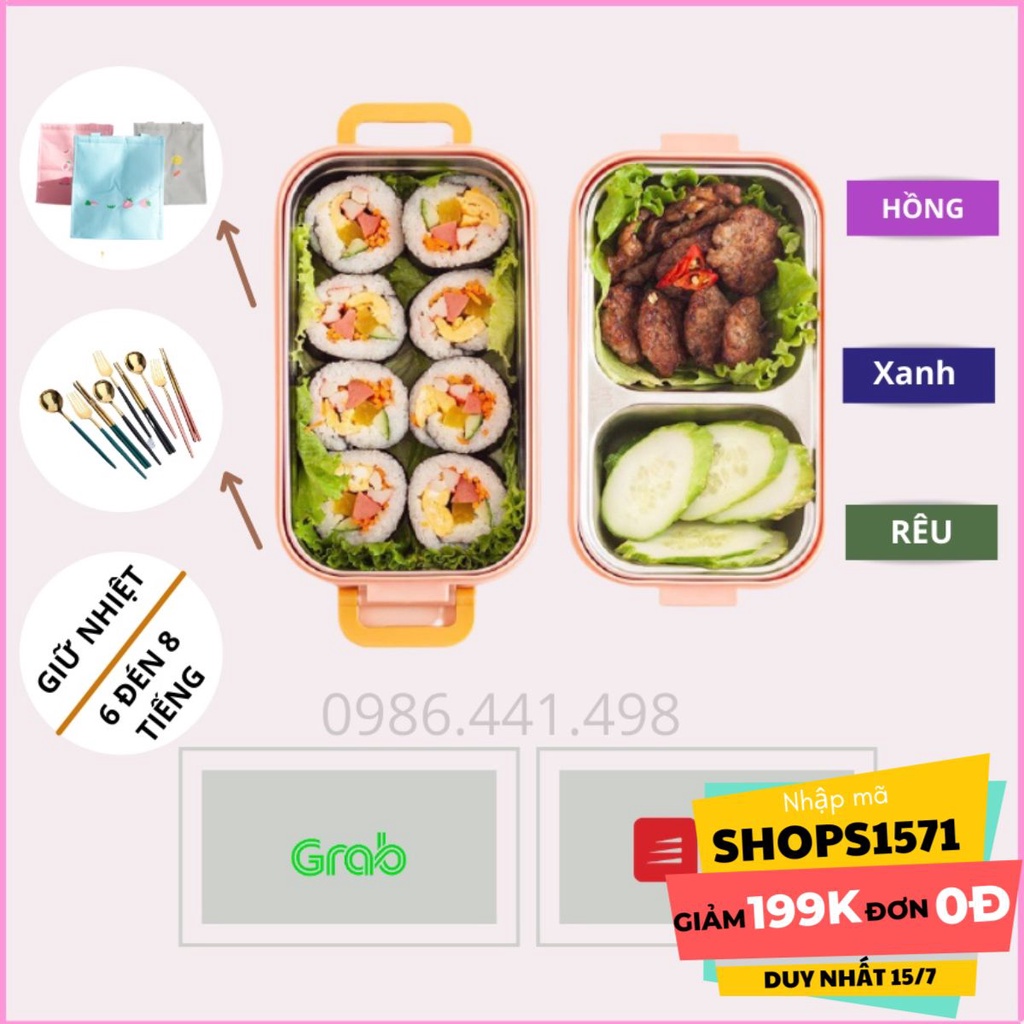 HỘP CƠM GIỮ NHIỆT🔥🔥 2 TẦNG INOX 304 CAO CẤP🔥🔥ENJOYING HC00720 - An toàn,Tiện lợi, Thiết Kế Sang Trọng