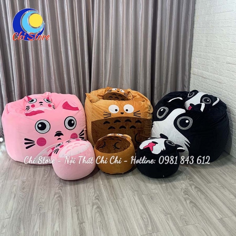 Ghế Lười Hạt Xốp Hình Thú Siêu Xinh 𝐒𝐈𝐙𝐄 𝐗𝐋 Đã Kèm Hạt Xốp Đầy Đủ, Ghế Thư Giãn Ngồi Bệt Sẵn Hàng