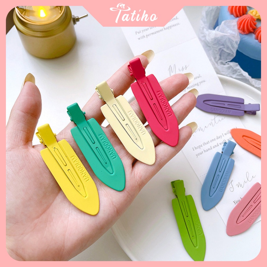 Kẹp Tóc Mái (Kẹp Tóc Mỏ Vịt) Trơn Nhiều Màu Phong Cách Hàn Quốc - Tatiho - Mã KT016