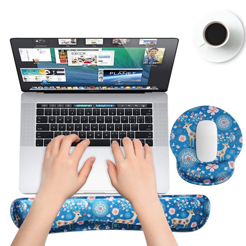Đệm Lót Chuột Và Bàn Phím Chống Trượt Chống Đau Cổ Tay Họa Tiết Hoạt Hình