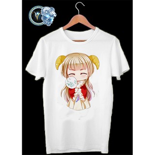 Áo thun Cotton Unisex - Cung Hoàng Đạo - Cung Bạch Dương - Hình chibi cung bạch dương