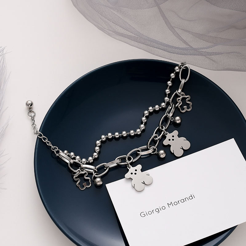 Vòng Đeo Tay Chuỗi Hạt Nhiều Lớp Thiết Kế Sáng Tạo Phong Cách Hàn Quốc