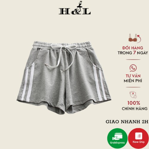 Quần Đùi Thun Nữ - Quần Short Thể Thao- Lưng Chun Sọc Kẻ Trắng 453