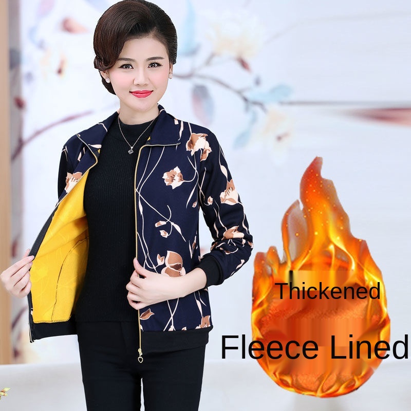 Áo Khoác Nhung Dáng Rộng Thời Trang Dành Cho Phụ Nữ Độ Tuổi Trung Niên / 40-50
