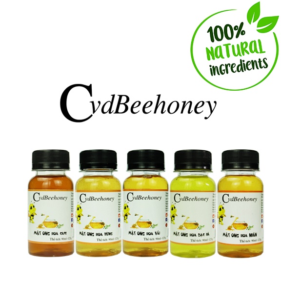 Mật Ong Nguyên Chất Hoa Bạc Hà, Nhãn, Rừng, Vải, Cafe Cvdbeehoney 125g