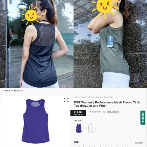 Áo tập gym, yoga, zumba nữ tank top DSG phối lưới xuất dư xịn ་