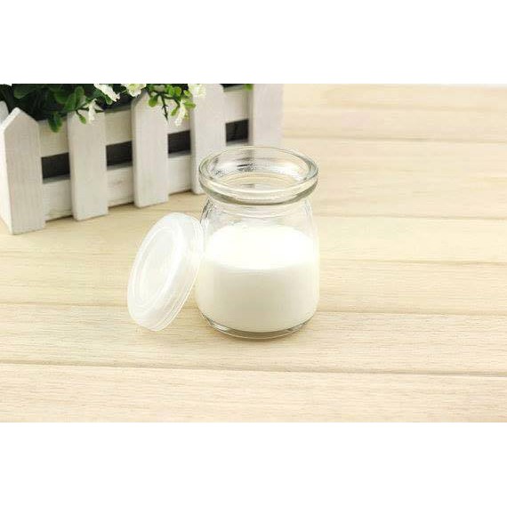 Hũ thủy tinh làm sữa chua 100ml nắp nhựa