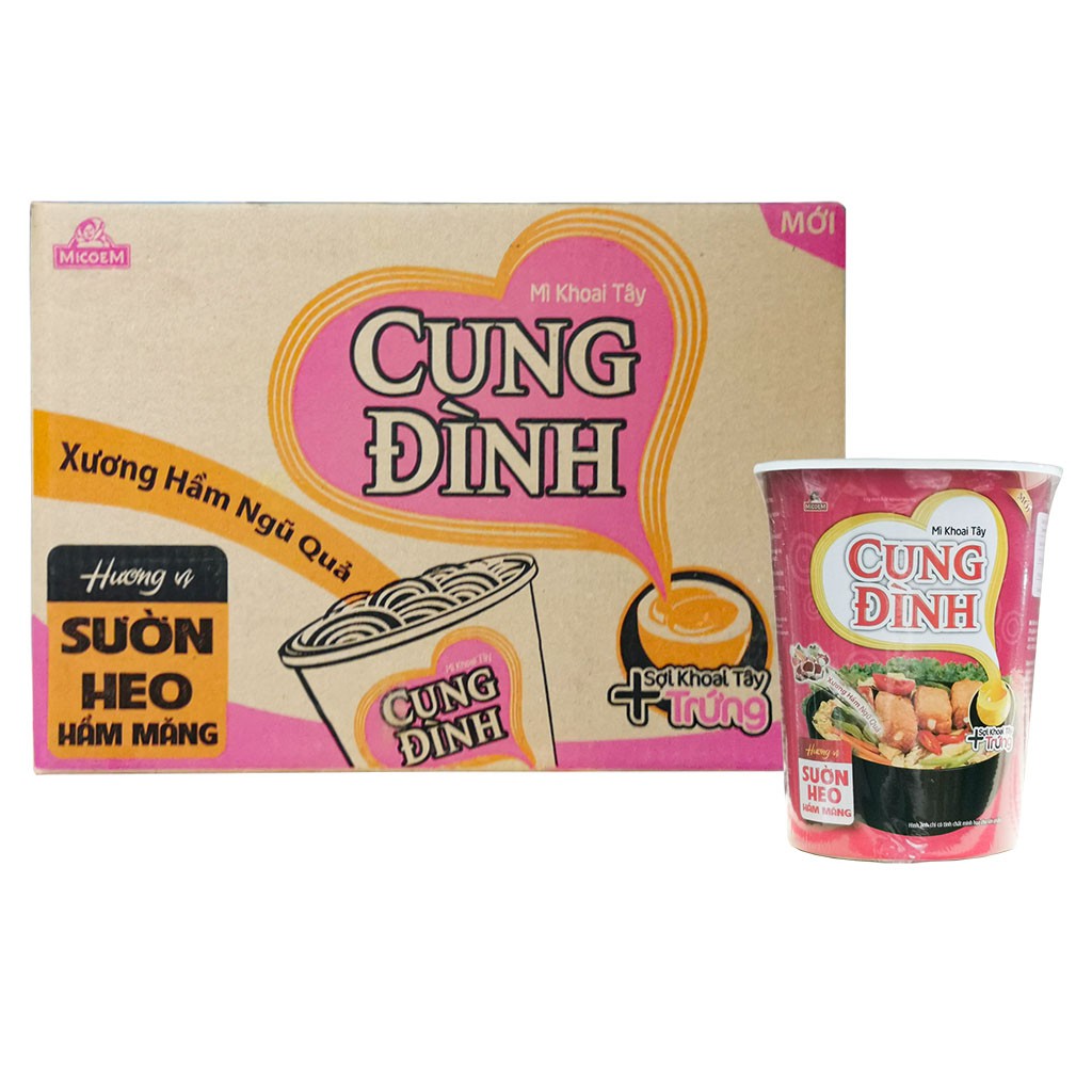 Mì Khoai Tây Cung Đình Hương Vị Sườn Heo Hầm Măng Thùng 24 Ly x 65g