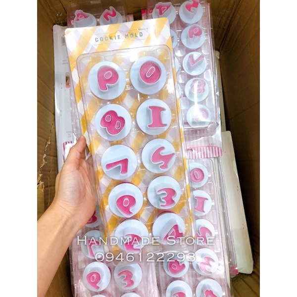 Bộ khuôn chữ + số hồng