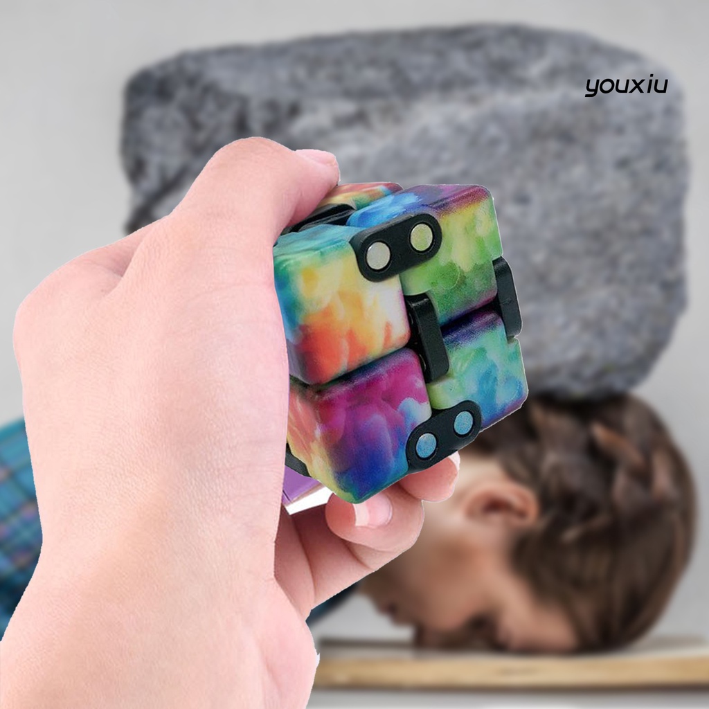 YX-PU Infinity Cube Colorful Stress-relieving Flexible Magic Puzzle Cube Model for Gift