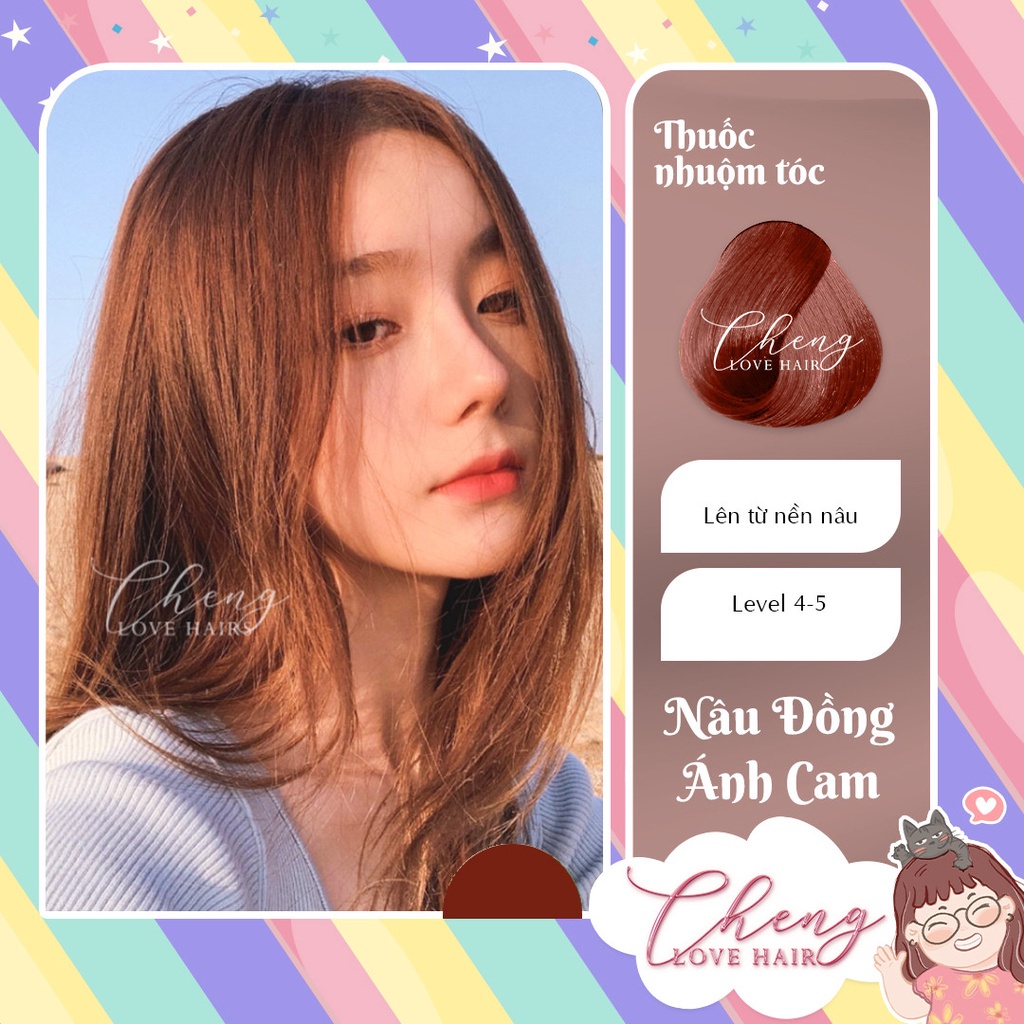 Thuốc Nhuộm Tóc Màu NÂU ĐỒNG ÁNH CAM Không Tẩy | Chenglovehair, Chenglovehairs