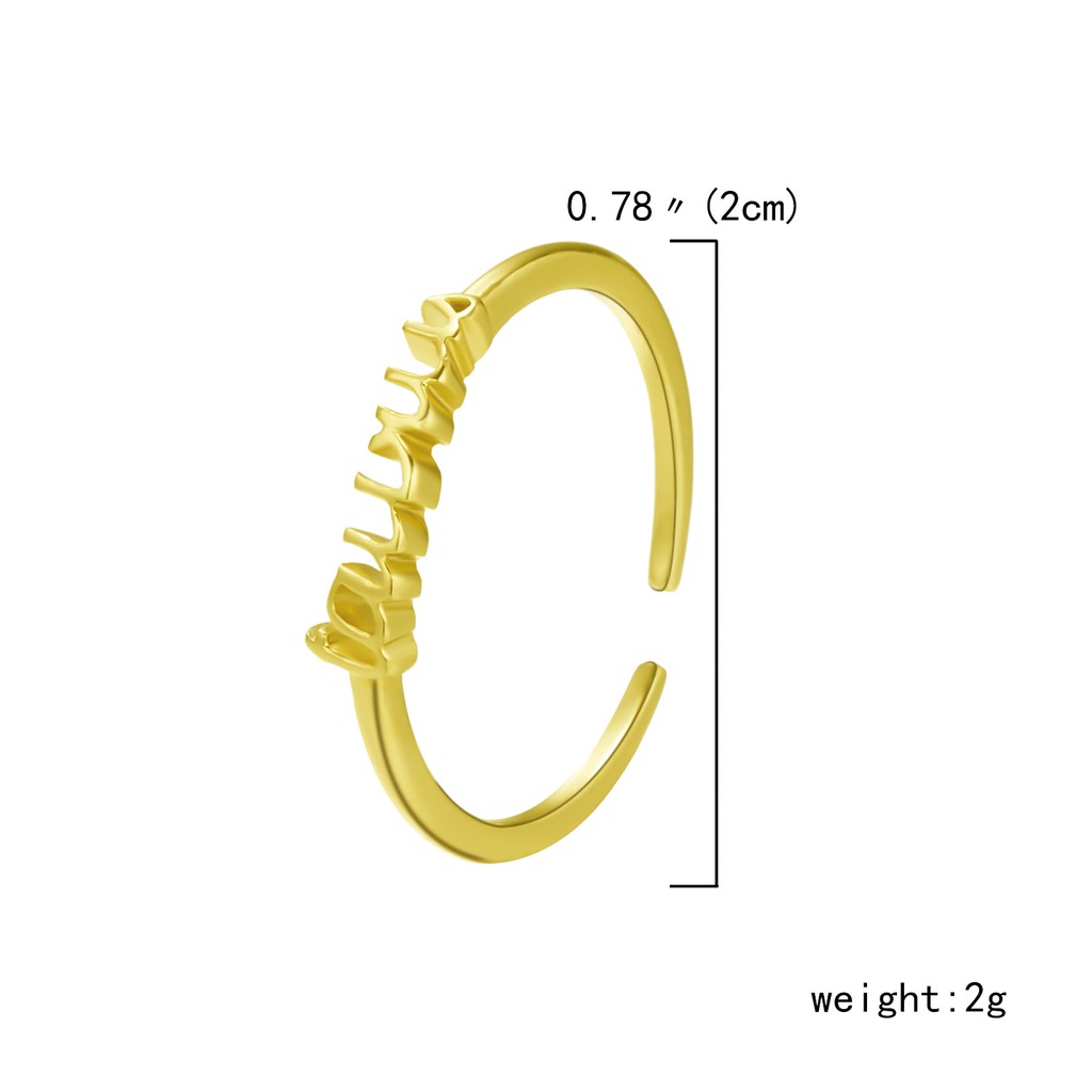 Nhẫn đeo tay RINHOO đính đá có thể điều chỉnh cho nữ
