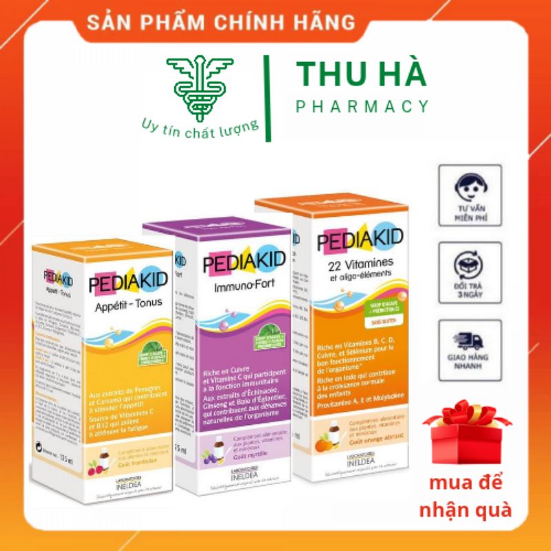 [Nhập khẩu] Pediakid 22 vitamin , apeptit , imuno fort - Hàng nhập khẩu chính hãng