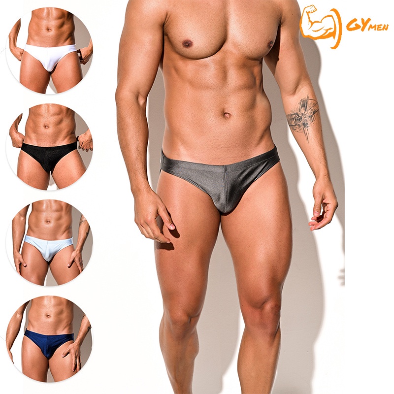 [GYMen]  Quần Bơi Sexy Nam Lưng Thấp Co Giãn Gợi Cảm Thời Trang Đi Biển Mùa Xuân lửng thể thao
