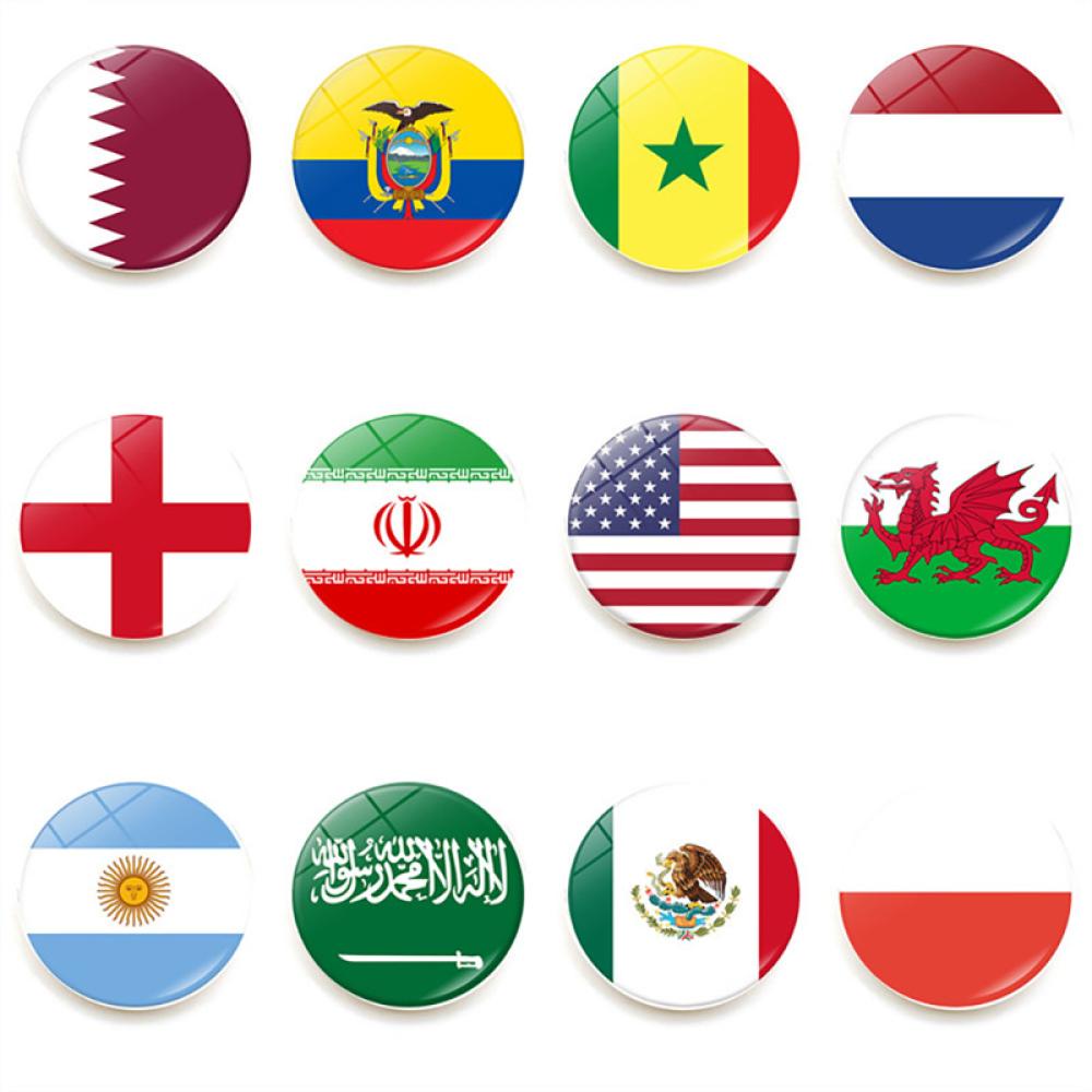 Miếng Dán Nam Châm 3D Nhắc Nhở Trang Trí Tủ Lạnh B4J1 Hình Cờ Các Nước Tham Gia World Cup