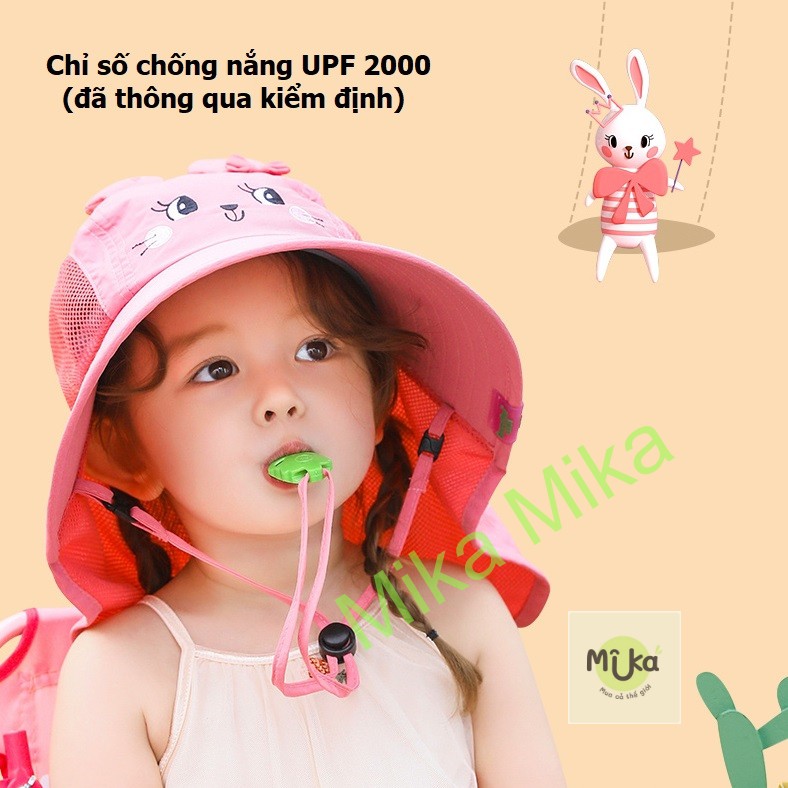 Mũ rộng vành che gáy cho bé chống tia cực tím UPF2000 mũ che nắng Kocotree vui chơi ngoài trời