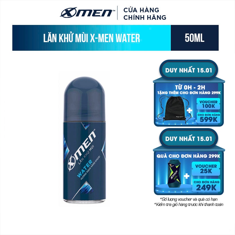 Lăn khử mùi X-men Water - Mat lạnh 50ml