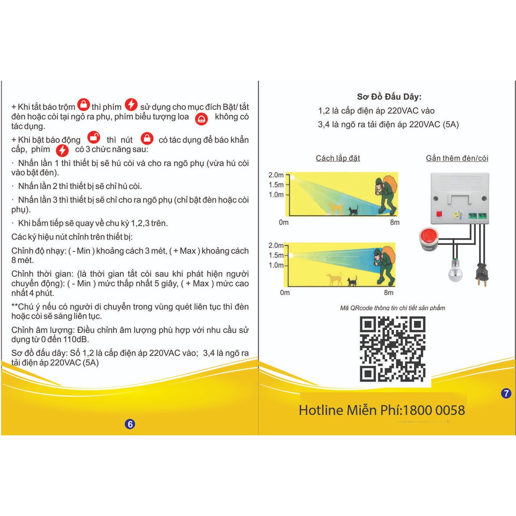 Báo Động Độc Lập Kawasan -  Báo Động Độc Lập Hồng Ngoại I227BS-1R
