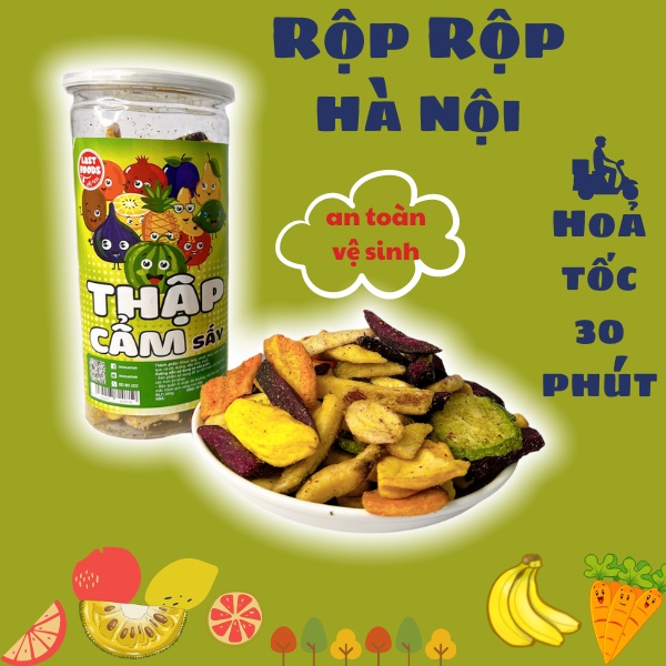 Thập cẩm trái cây sấy Rộp Rộp 260gr - Hũ pet 930ml - trái cây tươi sấy nhiệt - đảm bảo sạch sẽ - thơm ngon . dumbum