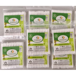 10 gói Tăm Bông Meriday Bông Bạch Tuyết (40 Que) chính hãng