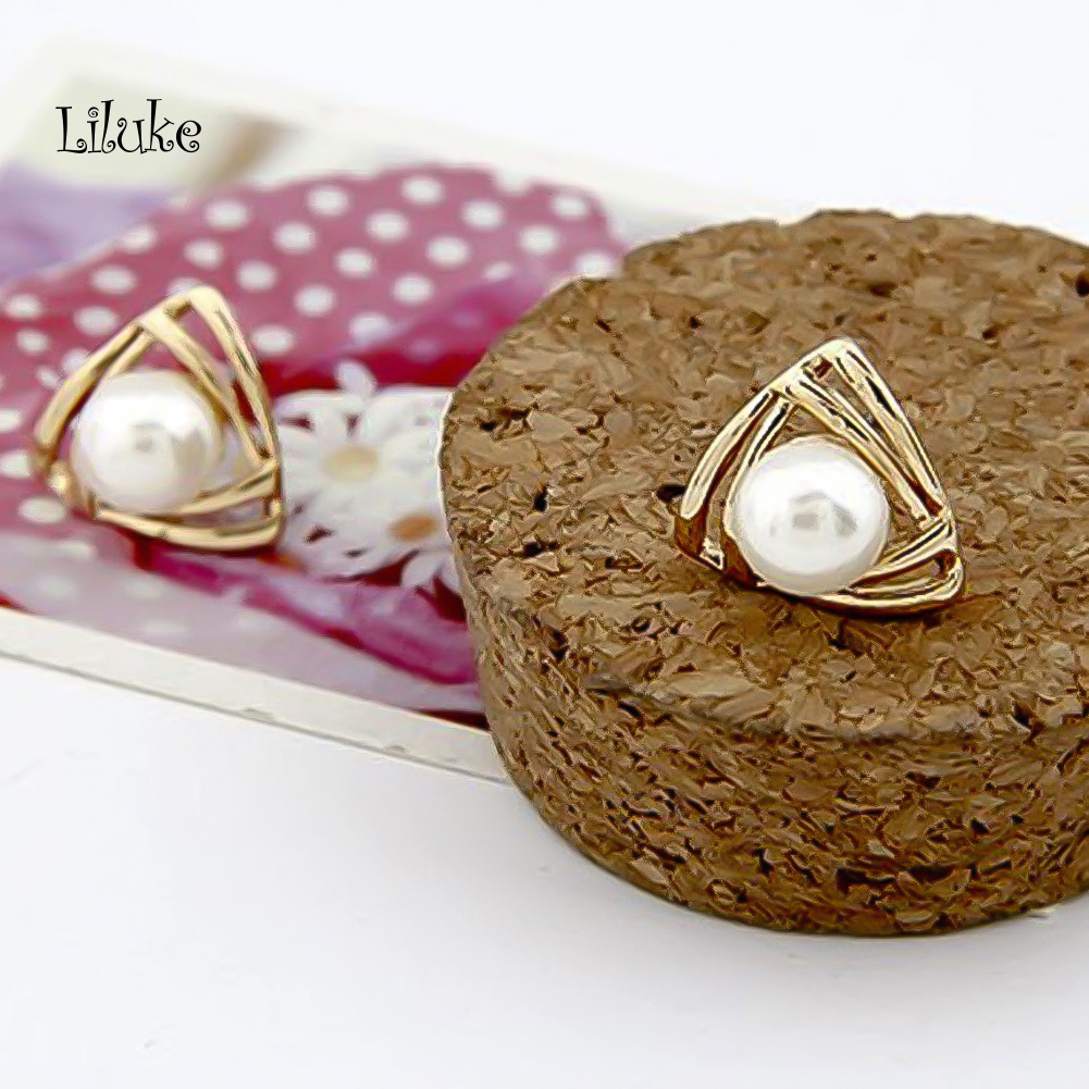 Đôi Khuyên Tai HìNh Chữ ThậP ĐíNh HạT NgọC Trai Giả ThờI Trang Cho Nữ