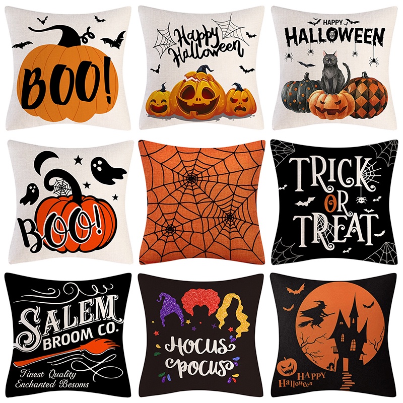 Vỏ Gối Sofa Trang Trí Họa Tiết Chủ Đề Halloween