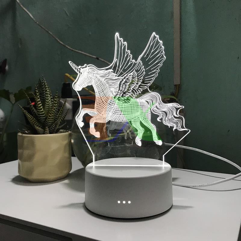 Đèn ngủ, đèn trang trí, Led 3D hình Unicon