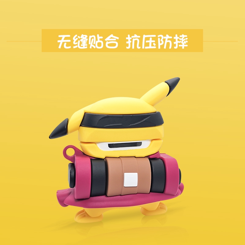 Vỏ Bảo Vệ Hộp Sạc Tai Nghe Airpods 1 / 2 / Pro Hình Pikachu / Người Sắt / Naruto