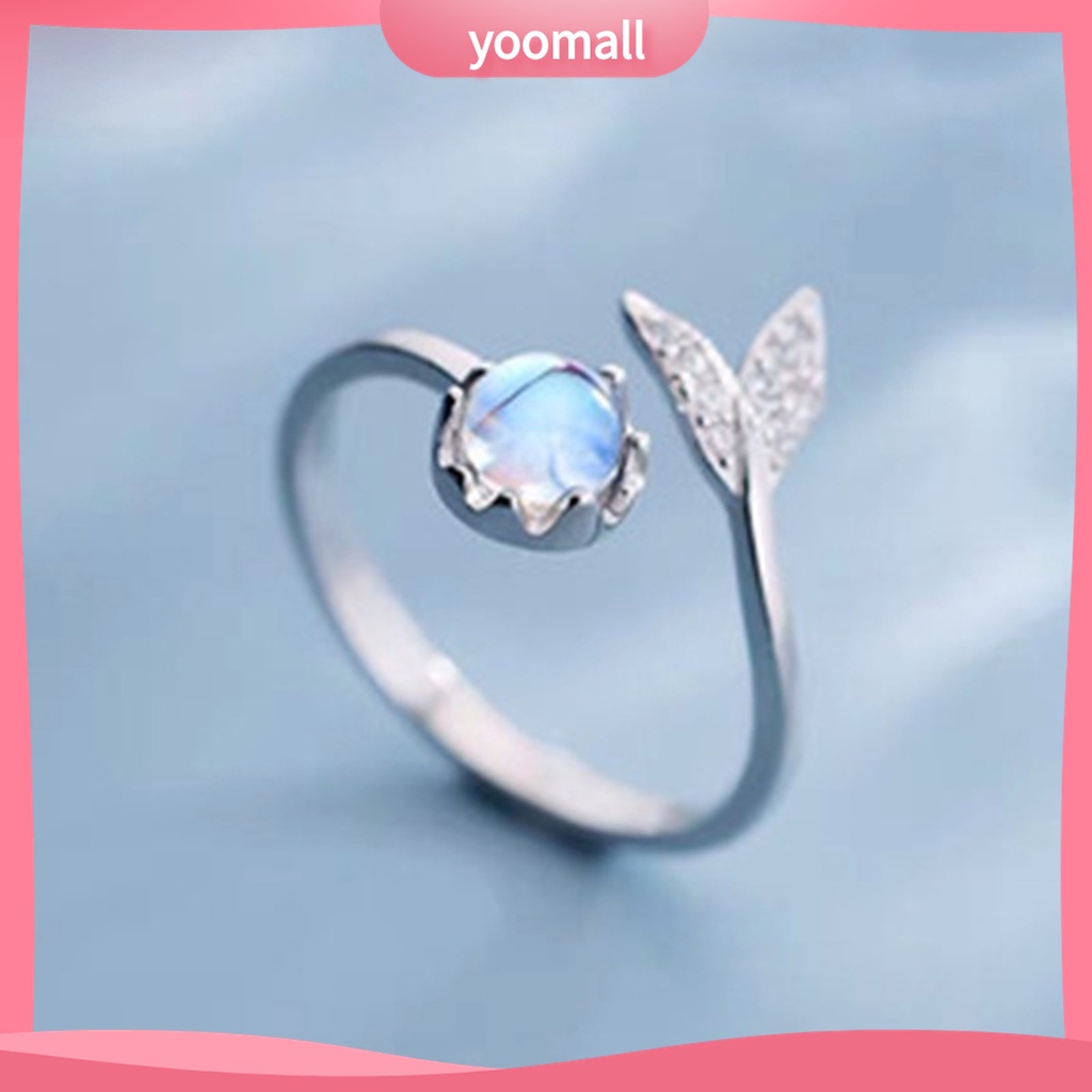 Yomall♡ Nhẫn Hở Hình Đuôi Cá Sáng Tạo Bằng Hợp Kim Chống Rỉ Sét Thời Trang Cho Nữ