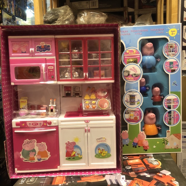 Ảnh thật  Bộ Bếp Mini Tủ &amp; Lò Nướng Kèm Gia Đình Heo Peppa