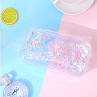 hộp bút kim tuyến sticker size to hoa anh đào sakura HB126 hộp bút dễ thương