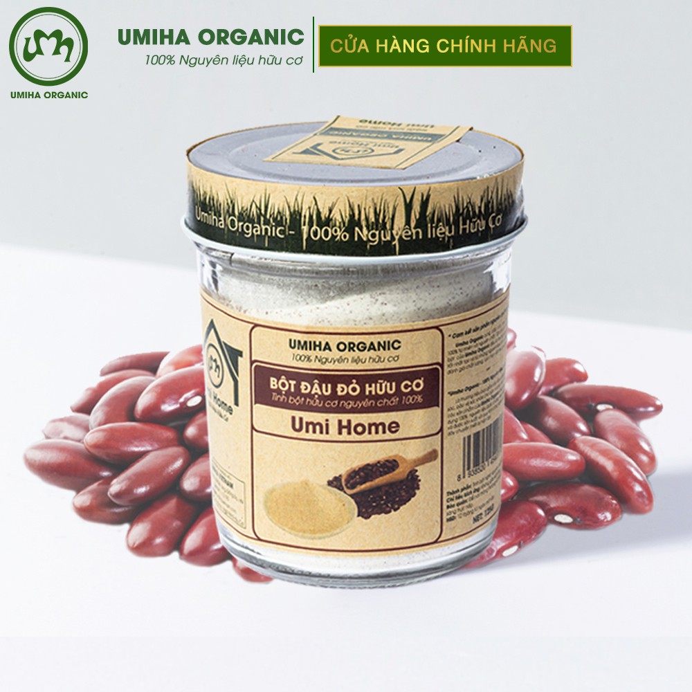Combo 4 Bột hữu cơ UMIHA gồm Bột Cám Gạo - Bột Đậu Đỏ - Yến Mạch - Khoai Tây (125g x 4) nguyên chất - Tặng Dầu Nho 10ml