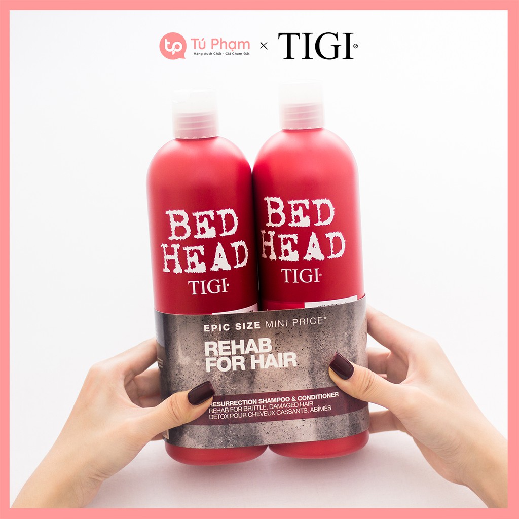 Cặp Dầu Gội Và Dầu Xả Tigi Bed Head Resurrection Shampoo & Conditioner 750ml Đỏ