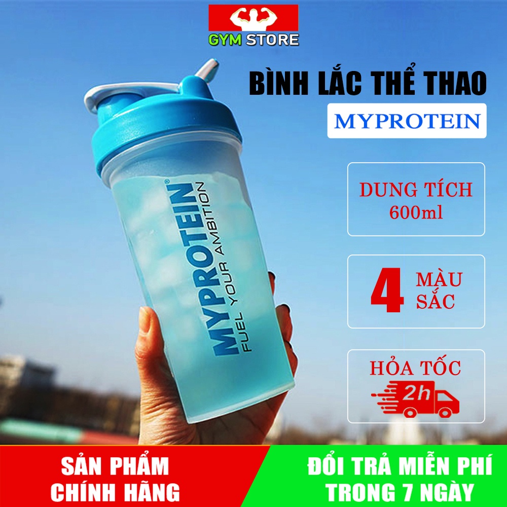 Bình lắc tập Gym ⚡FREE SHIP⚡ Bình Nước Thể Thao MYPROTEIN 600ML