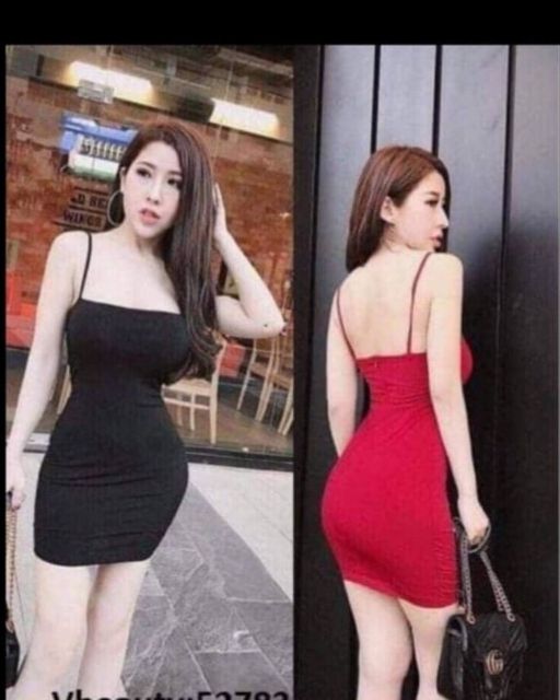 Váy ôm body 2 dây trơn dáng ngắn