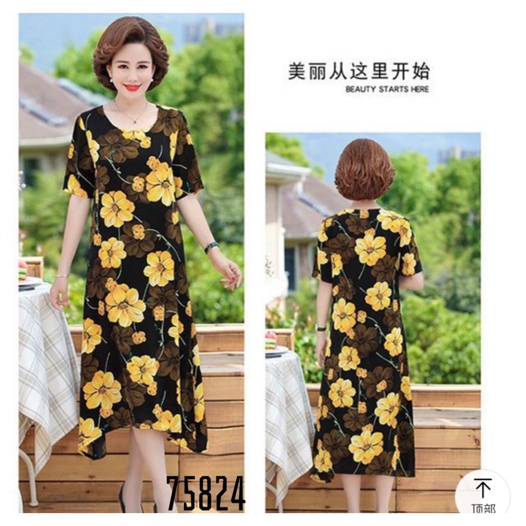 ĐẦM SUÔNG LỤA HOA 3D CAO CẤP SIZE TỪ 39-71