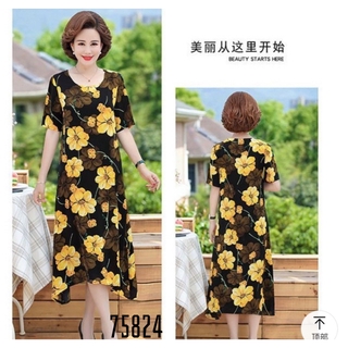 Đầm suông lụa hoa 3d cao cấp size từ 39-71