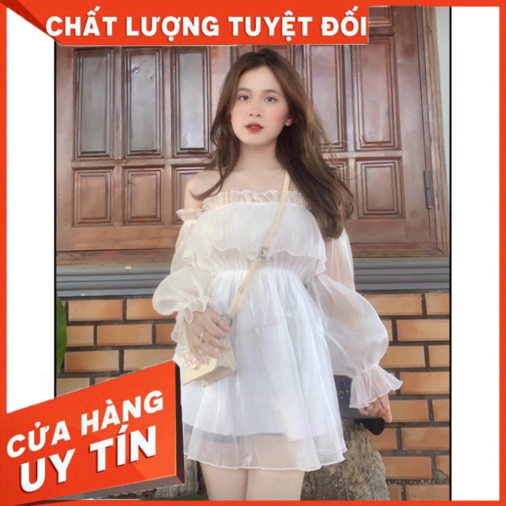 Áo trễ vai dài tay tơ lụa - SIÊU HOT