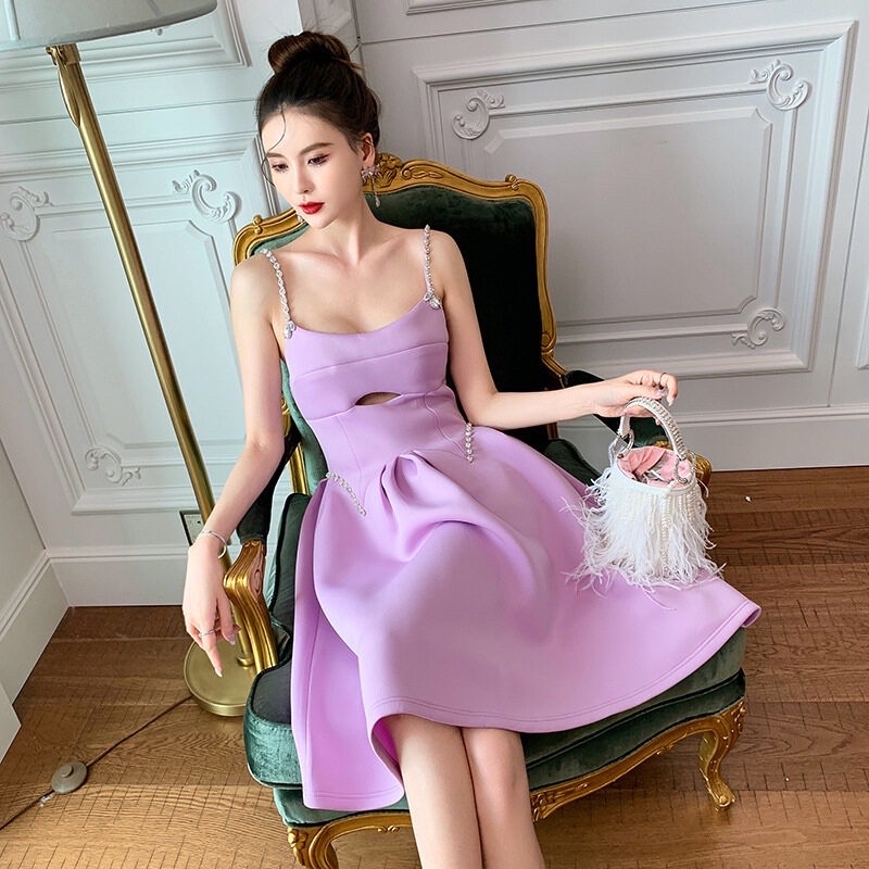 💜 Váy 2dây đá màu tím pastel 💜
