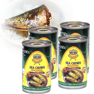 Combo 4 Cá nục kho tiêu Seacrown 155g (Date 2026)