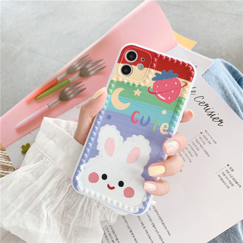 Ốp lưng iphone viền chấm bi tranh sơn dầu Chóthỏ 7plus/ 8plus / x / xs / xs max /11 /11 promax Dino Case