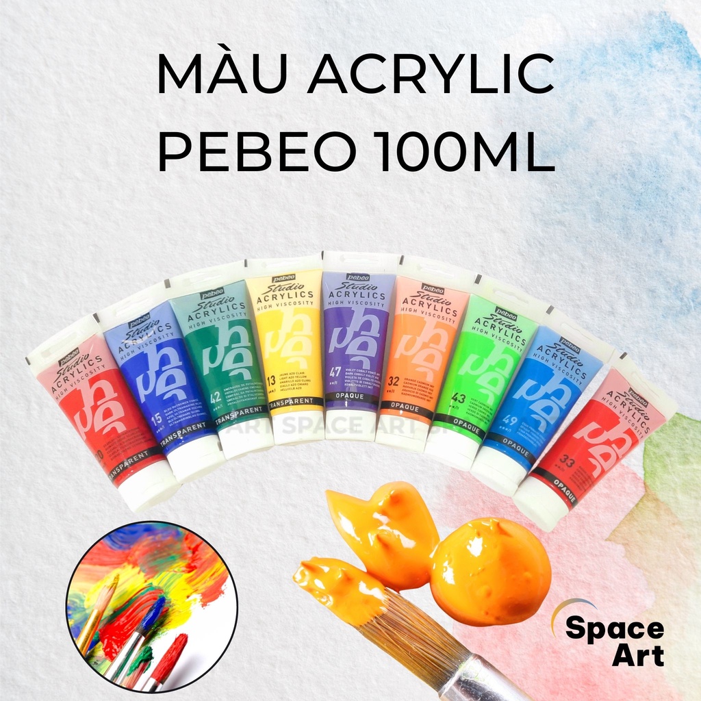 Màu Acrylic Pebeo Studio 100ml Vẽ giày vẽ vải vẽ móng