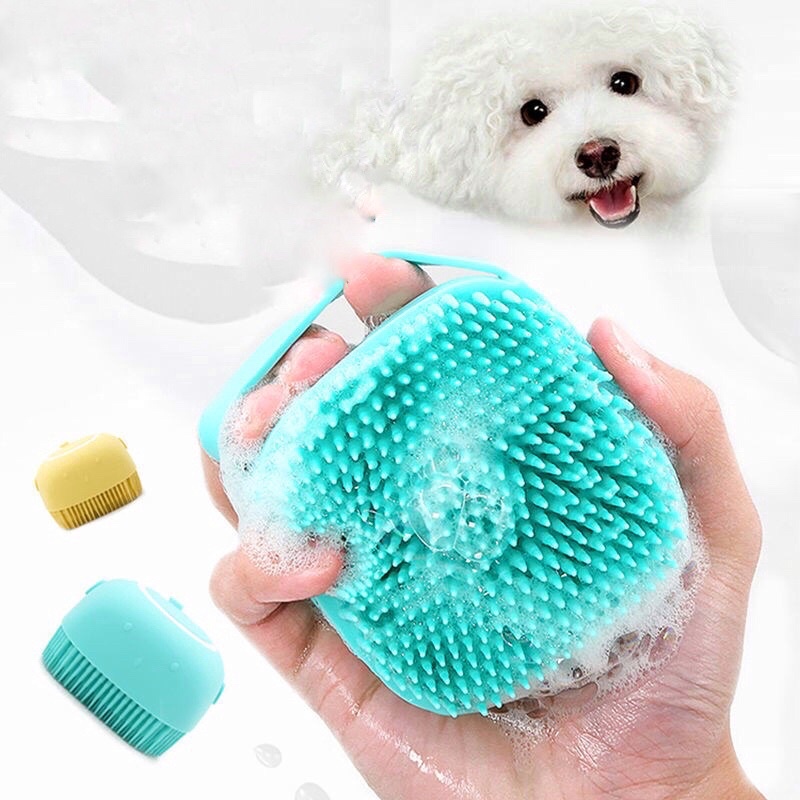 Bàn Chải Tắm Tạo Bọt Cho Chó Mèo Dụng cụ tắm chó mèo