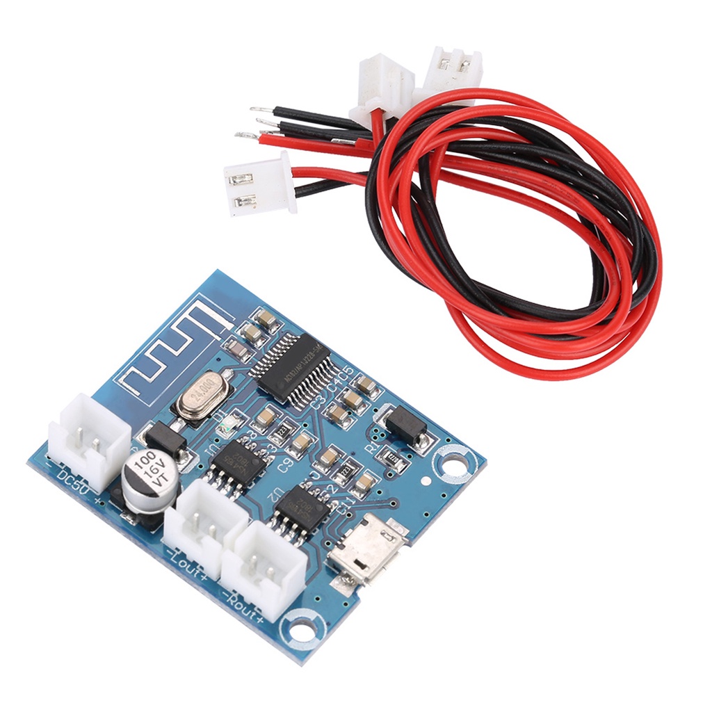 Bảng mạch khuếch đại âm thanh bluetooth kỹ thuật số kênh kép 5w + dc 5v 2a