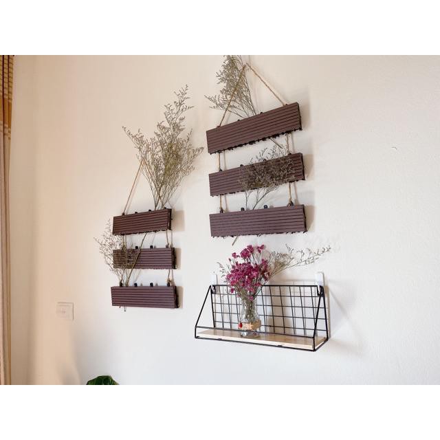 Kệ Gỗ Để Đồ Khung Thép, Kệ Treo Tường Decor Thích Hợp Cho Mọi Không Gian (Tặng Kèm Miếng Dán Hoặc Đinh Treo)